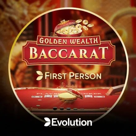 First Person Golden Wealth Baccarat by Evolution, showcased at kyngs-casino.no – game logo