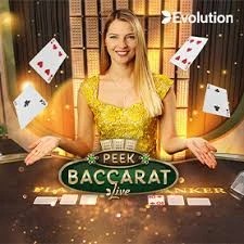 Official Live Dealer logo: Peek Baccarat by Evolution at Kyngs Casino